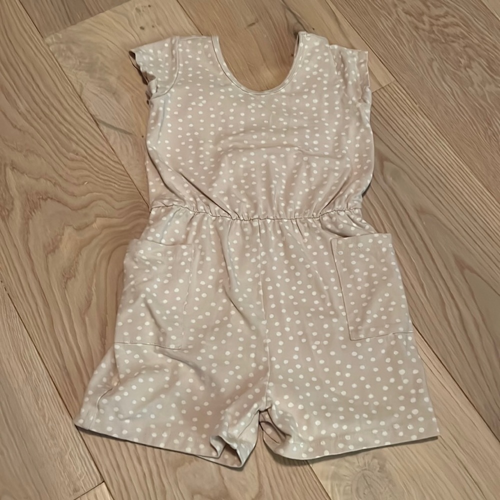 Alice and Ames Cream polka dot romper